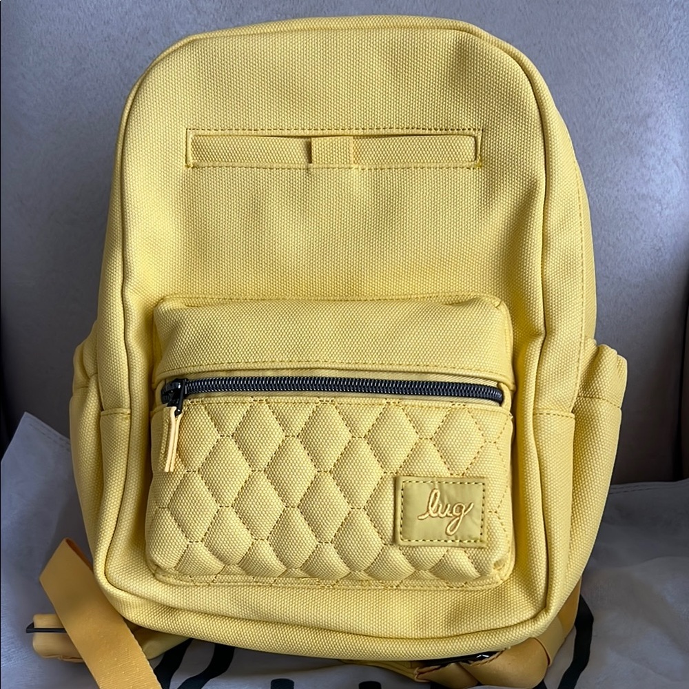NWT Lug Volley Mini Matte Luxe Vegan Leather Backpack in Banana 🎒🍌